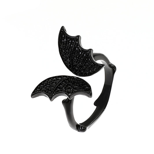 Vintage Adjustable Big Butterfly Ring with Red Mesh