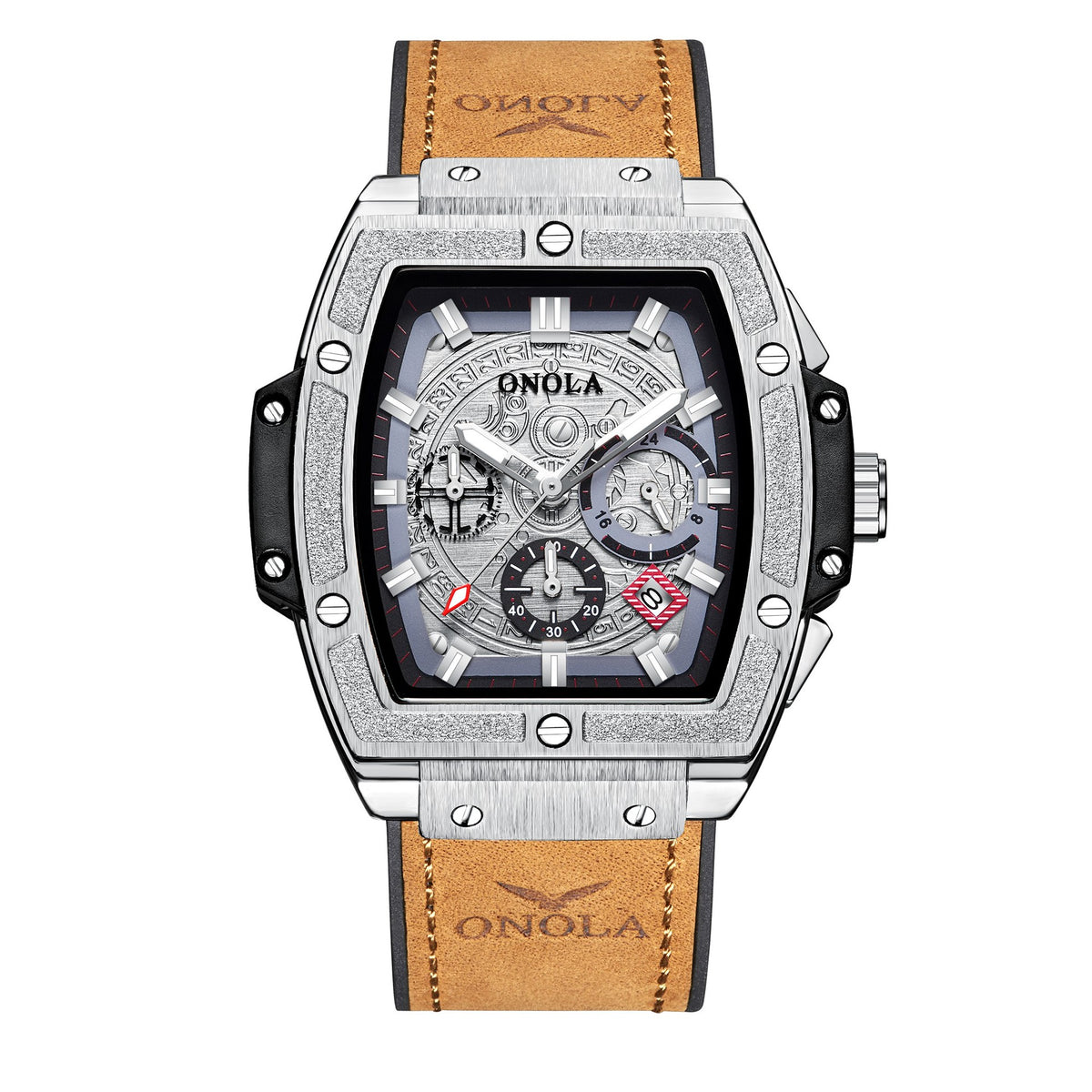Men's Waterproof Quartz Watch with Leather
