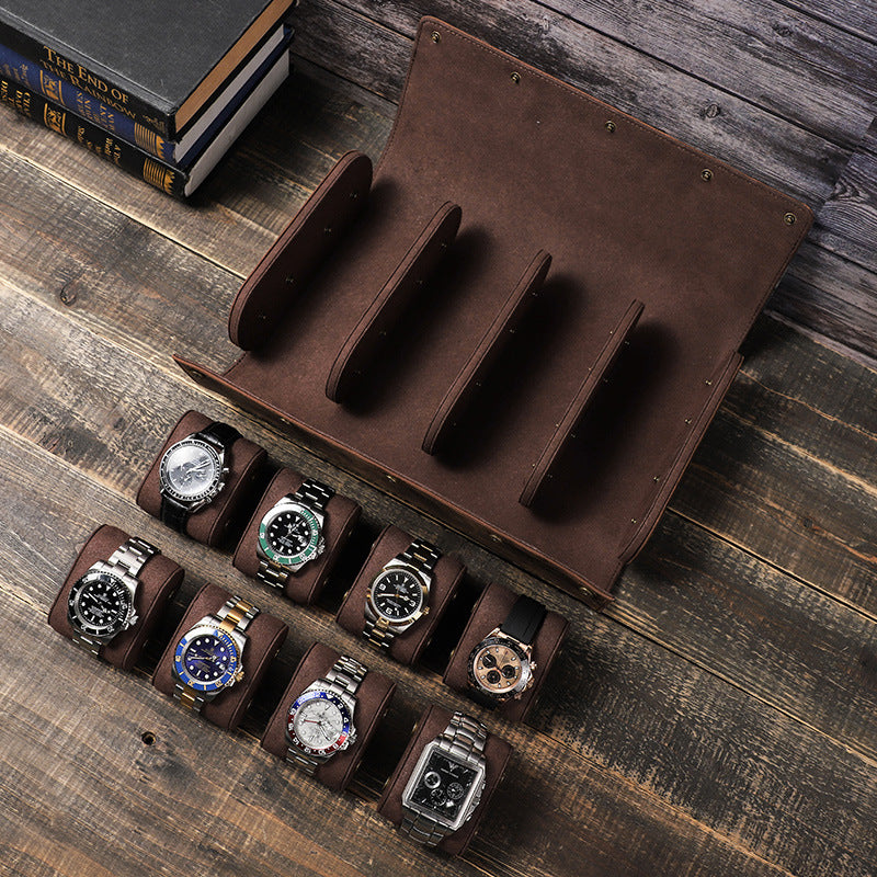Vintage Crazy Horse Leather Watch Storage Box