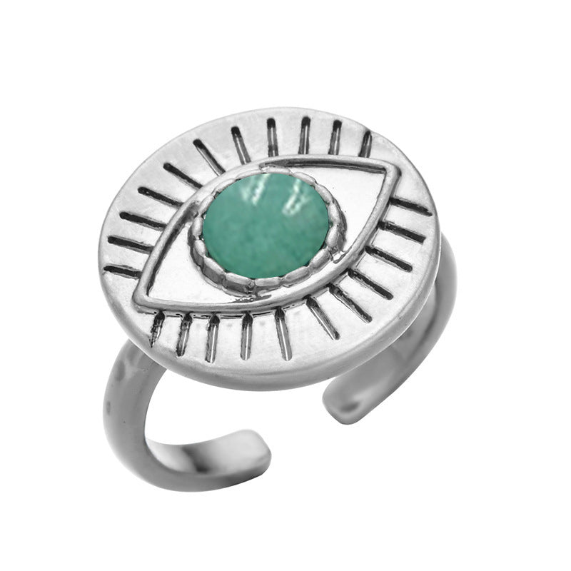 Natural Stone Fashion Eye Ring