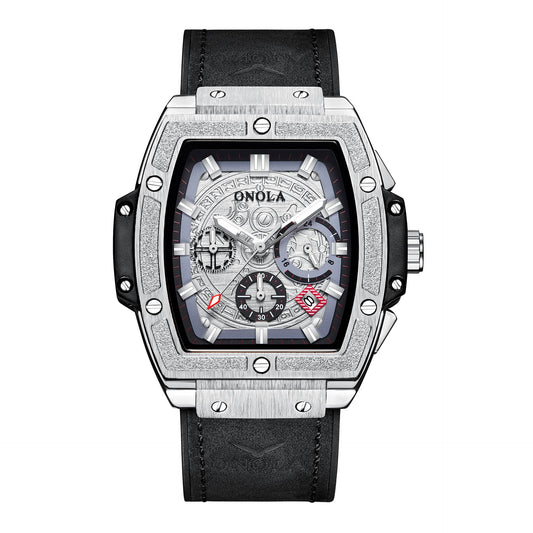 Men's Waterproof Quartz Watch with Leather