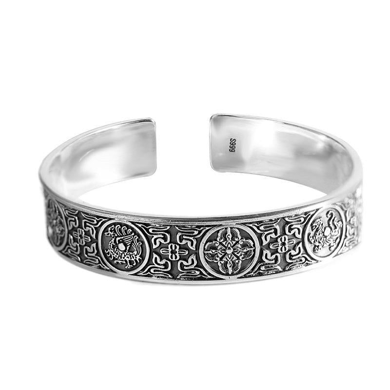 Wide Sterling Silver Bracelet for Men