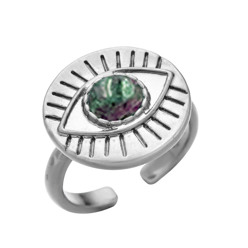 Natural Stone Fashion Eye Ring