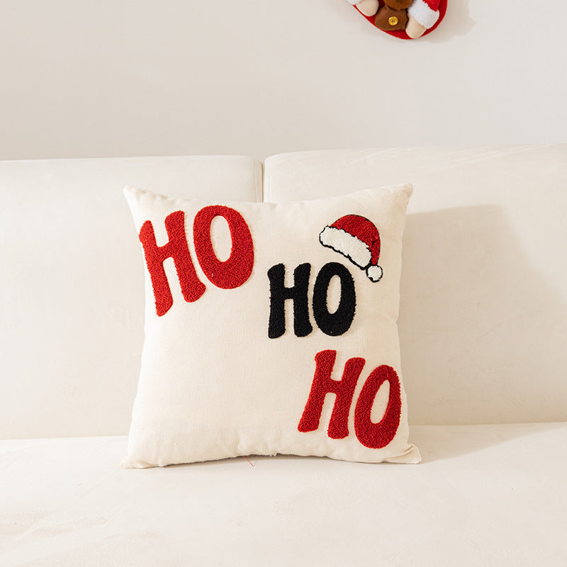 Christmas Embroidered Pillow Cover for Home Decor