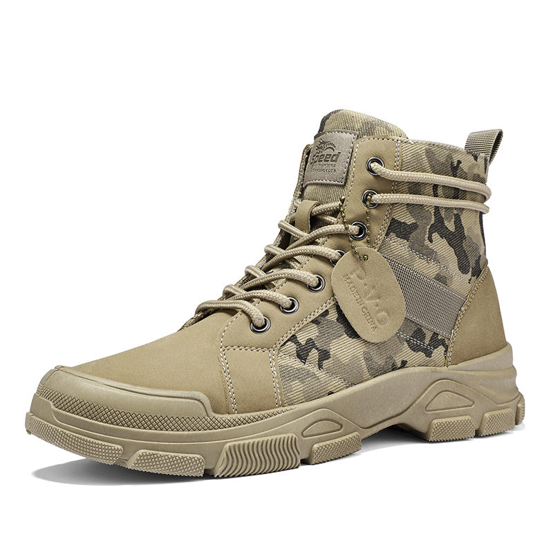 Retro High-Top Canvas Hiking Boots for Outdoors