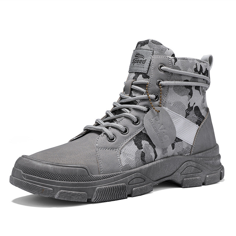 Retro High-Top Canvas Hiking Boots for Outdoors