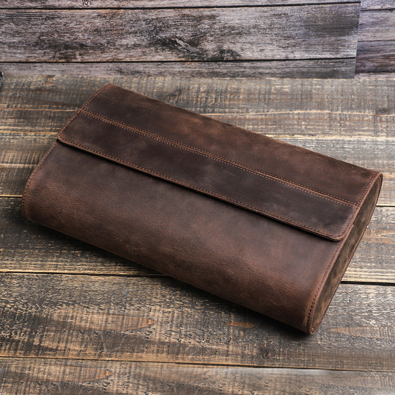 Vintage Crazy Horse Leather Watch Storage Box